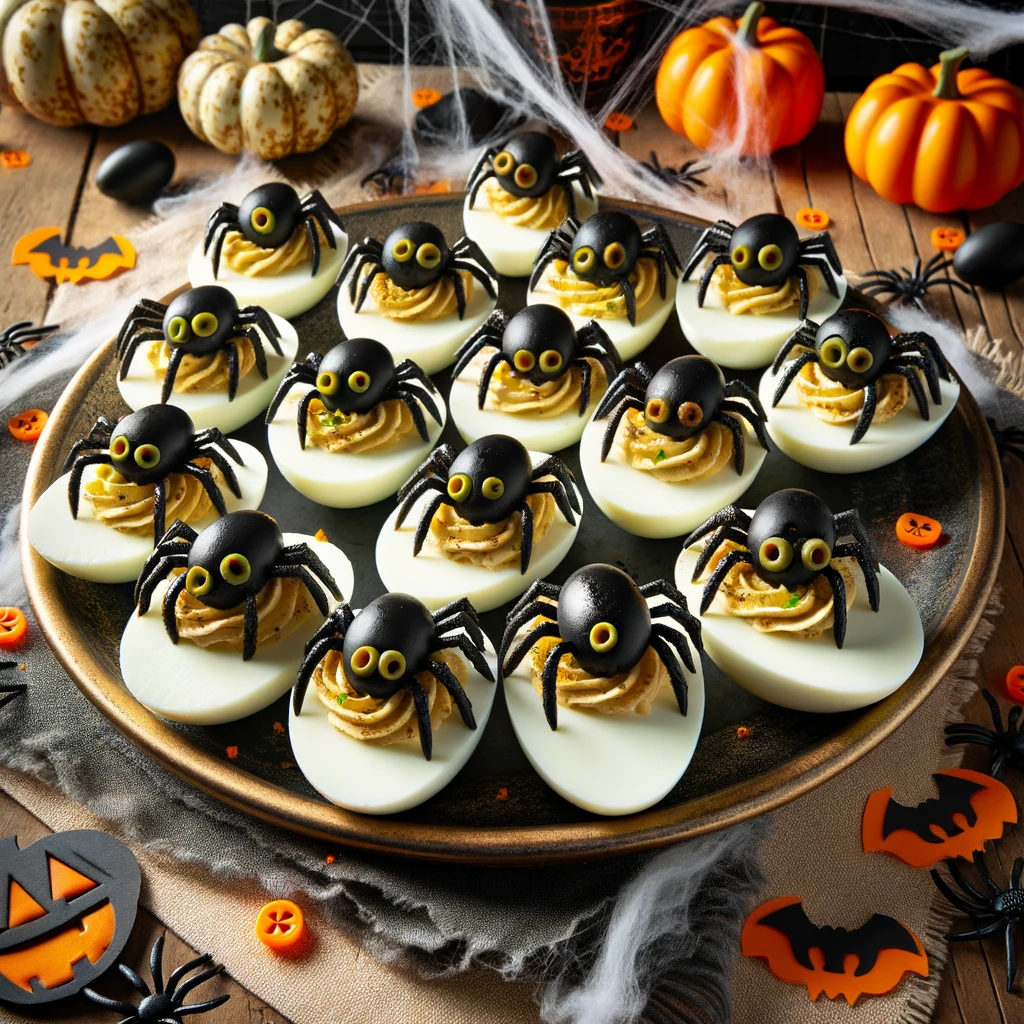 Spooky Spider Deviled Eggs
