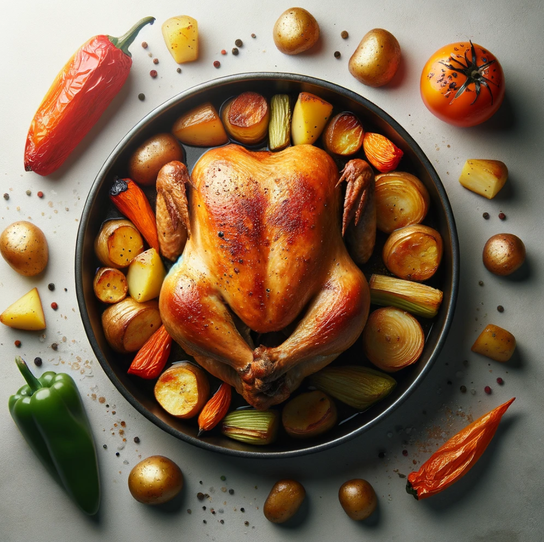 Bundt Pan Roasted Greek Chicken and Vegetables