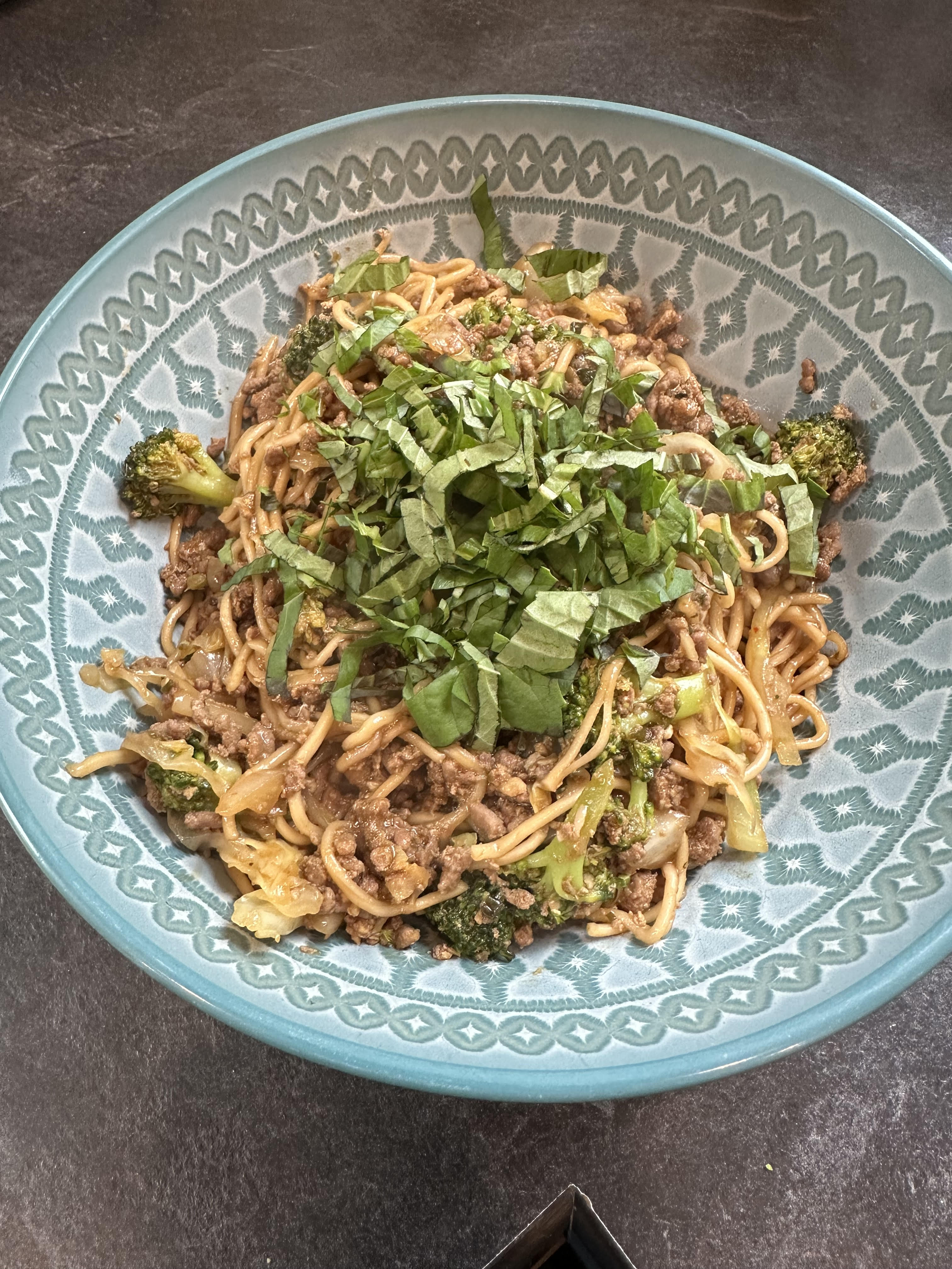 Red Curry Beef and Garlic Noodles