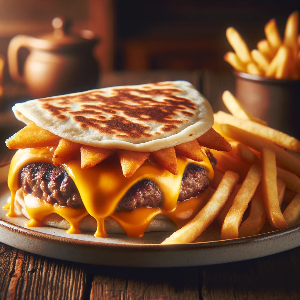 This Ain't @pplebee's Quesadilla Burger